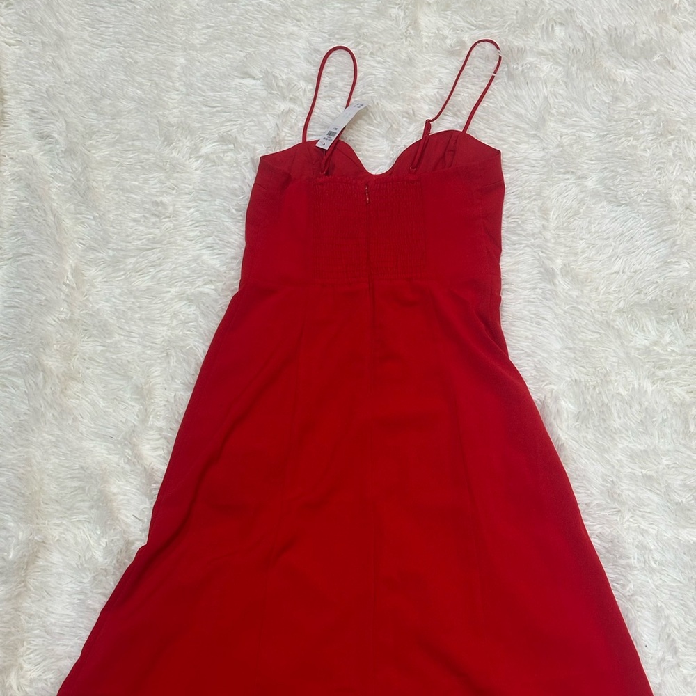 Abercrombie Red Spaghetti-Strap Midi Dress New with Tags - Picture 2 of 3